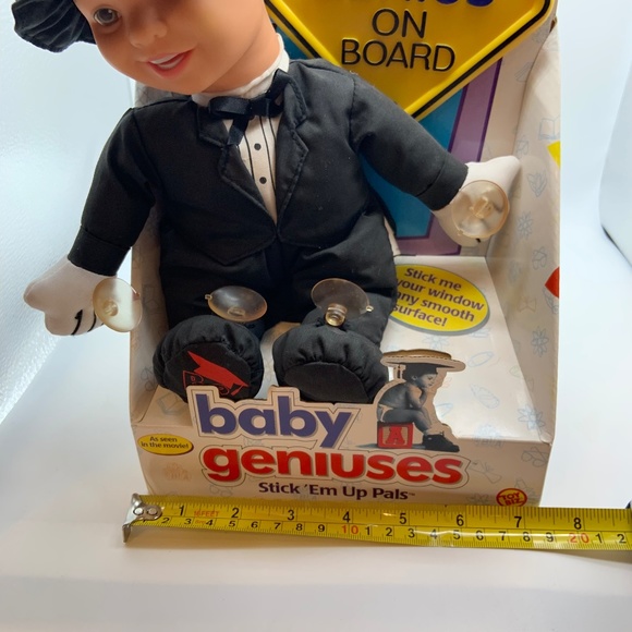 Vintage Baby Genius Stick 'Em Up Pals Baby Genius On Board Doll and Sign in Box - Picture 13 of 13